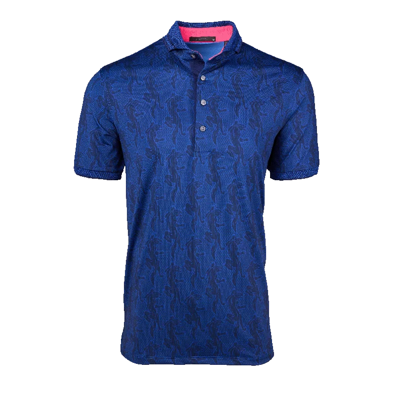 Men's organic gym polo shirt-Night Prowl Polo