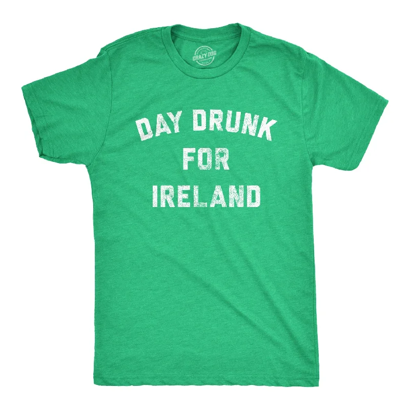 Men's fashion-forward t-shirt-Day Drunk For Ireland Men's T Shirt