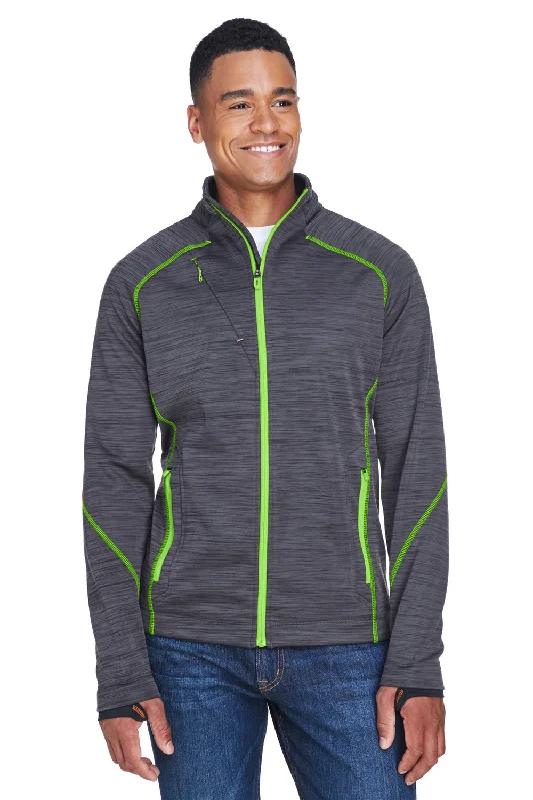 Men's ultra-light field jacket-North End Mens Sport Red Flux Full Zip Jacket - Carbon Grey/Acid Green