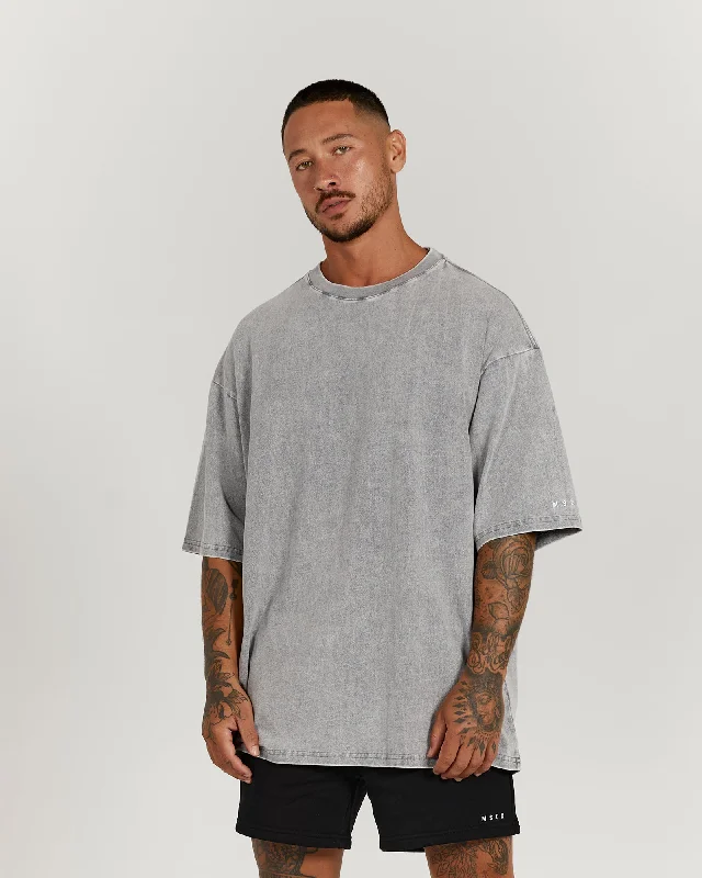 Men's quick-dry sports t-shirt-TIMELESS TEE - FADED GREY