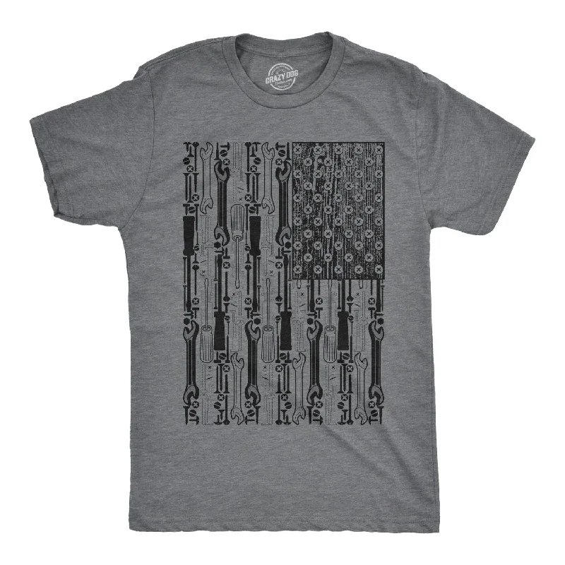 Men's organic cotton t-shirt-Tools American Flag Men's T Shirt