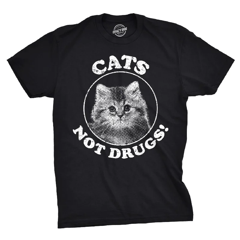 Men's super-soft jersey t-shirt-Cats Not Drugs Men's T Shirt