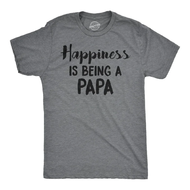 Men's retro-inspired t-shirt-Happiness Is Being a Papa Men's T Shirt