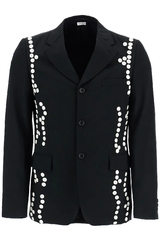 Men's sporty raincoat-Comme Des Garcons Homme Plus Men's Single-Breasted Jacket With Decorative Buttons