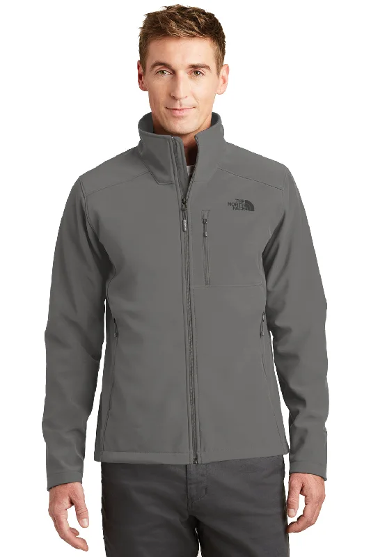 Men's gym performance anorak-The North Face Mens Apex Barrier Wind & Resistant Full Zip Jacket - Asphalt Grey