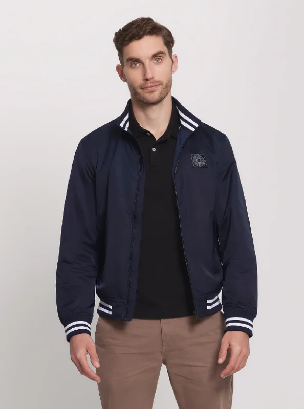 Men's naturally cooling jacket-Eco Navy Casual Bomber Jacket