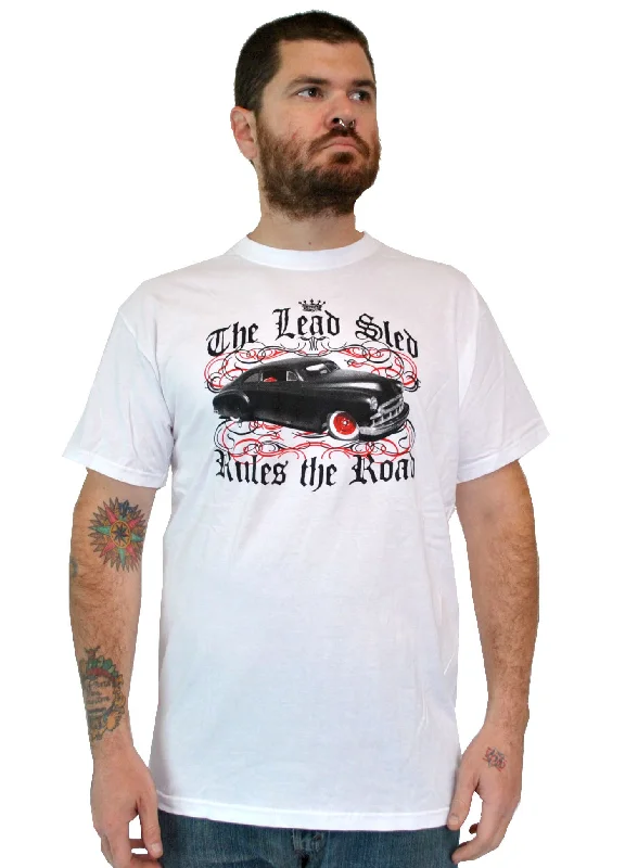 Men's hand-painted t-shirt-Lead Slead M-138