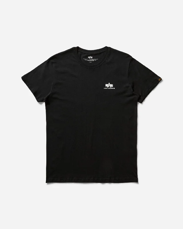 Men's hand-painted t-shirt-Men's Basic Small Logo T-Shirt Black