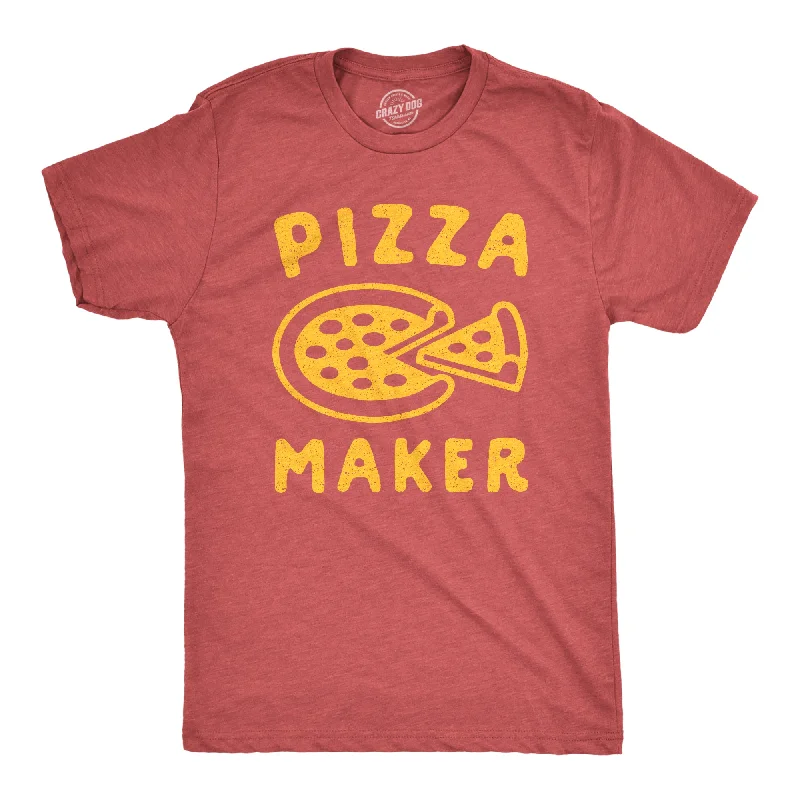 Men's graphic print t-shirt-Pizza Maker Men's T Shirt