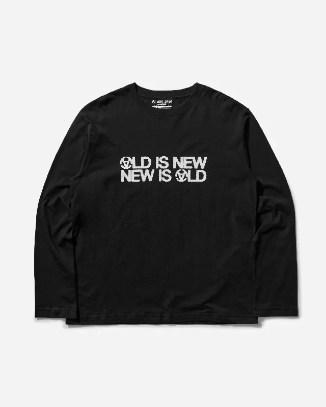 Men's hand-painted t-shirt-Grailed Longsleeve T-Shirt Black