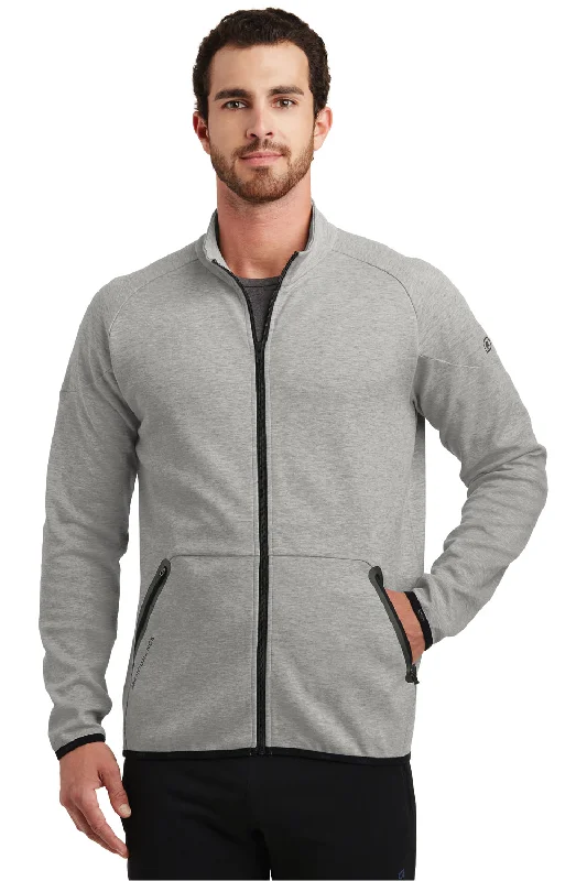 Men's summer fleece jacket-Ogio Mens Endurance Origin Moisture Wicking Full Zip Jacket - Aluminum Grey - Closeout