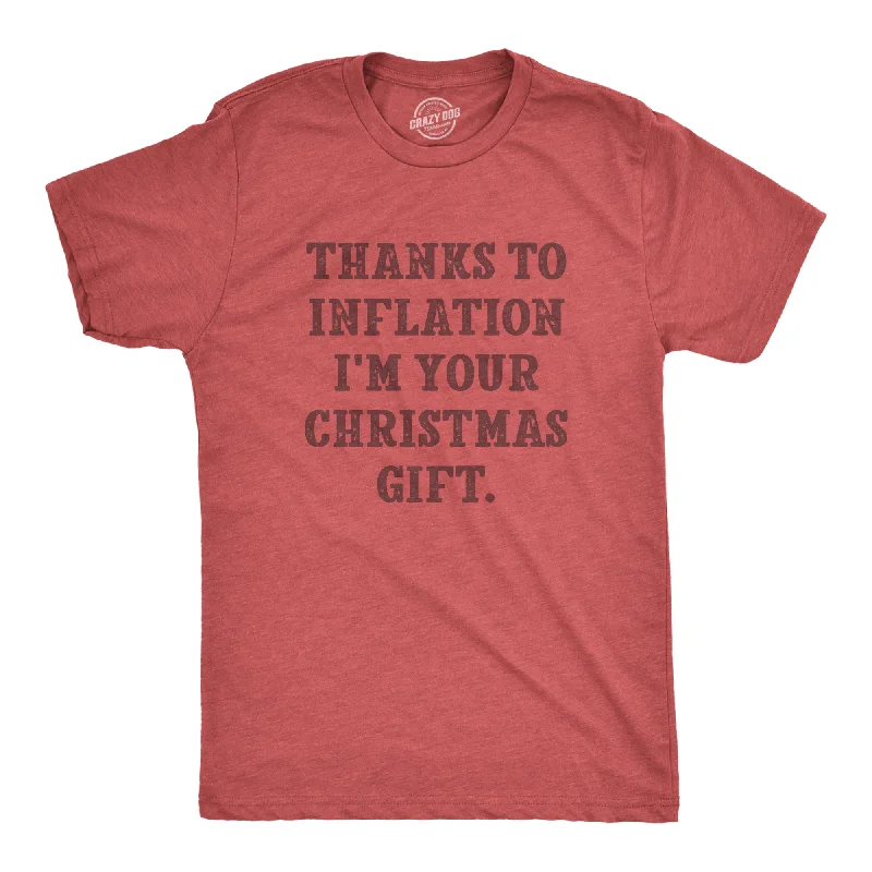 Men's hand-painted t-shirt-Thanks To Inflation Im Your Christmas Gift Men's T Shirt