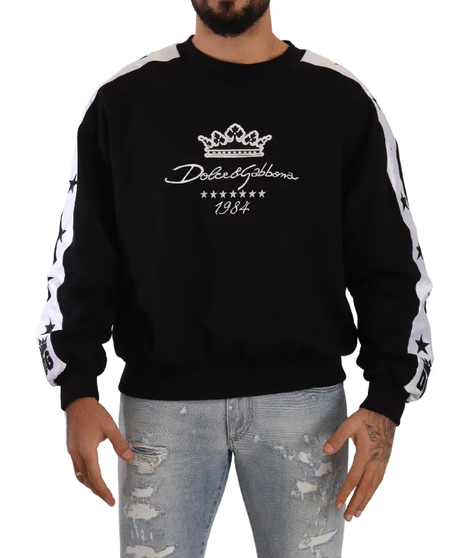 Men's training knit-Dolce & Gabbana Elegant Crown 1984 Crewneck Men's Sweater