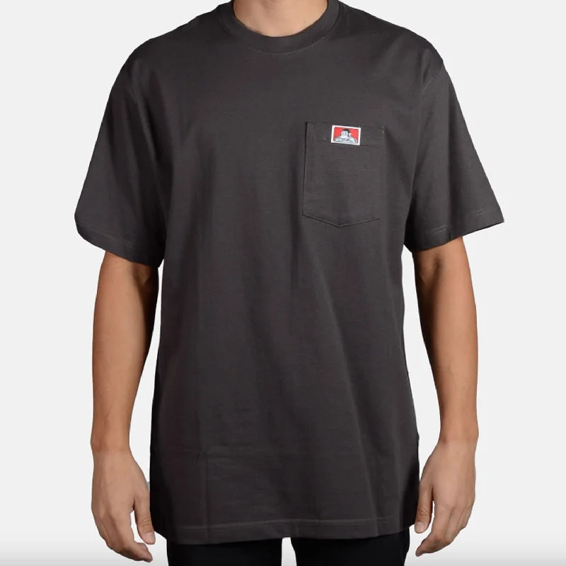 Men's unique design t-shirt-Ben Davis Men's Heavy Duty Short Sleeve Pocket T-Shirt_Charcoal