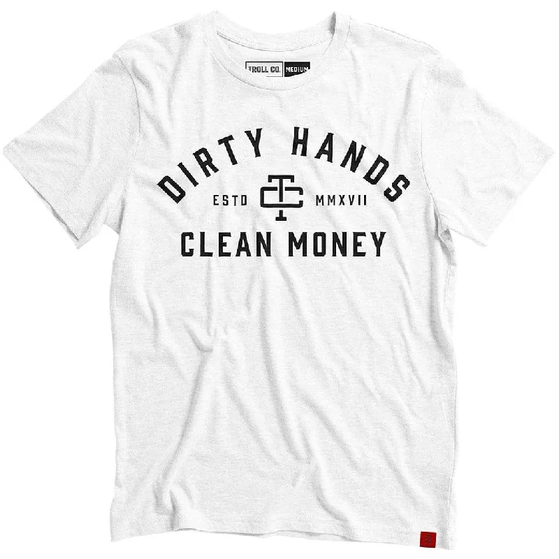 Men's athletic performance t-shirt-Troll Co. Men's 'Dirty Hands Clean Money' Classic Short Sleeve Crewneck T-Shirt