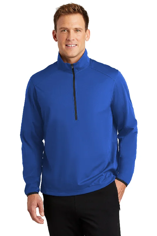 Men's organic trench coat-Port Authority Mens Active Wind & Water Resistant 1/4 Zip Jacket - True Royal Blue - Closeout