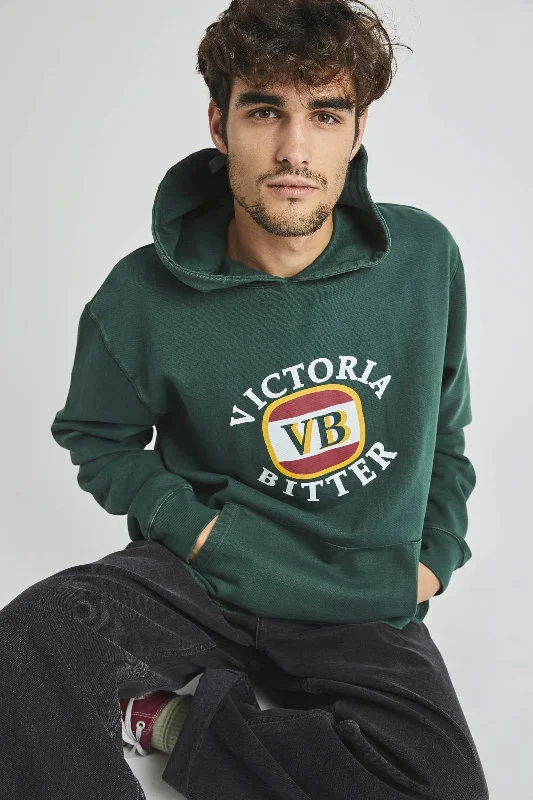 Men's antibacterial hoodie-Rollas MENS VICTORIA BITTER HOODIE - TRADE GREEN