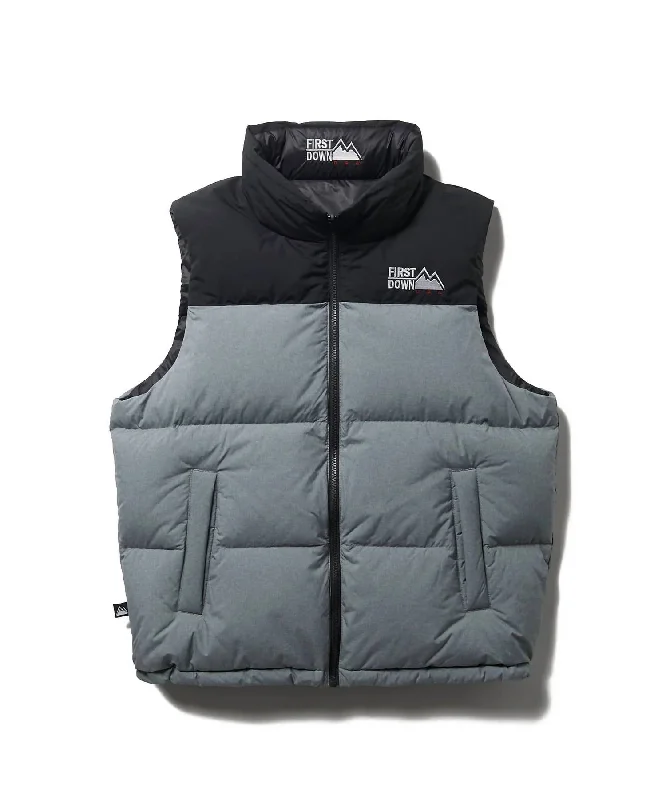 Men's lightweight puffer jacket-Reversible Bubble Down Vest In Heather Gray