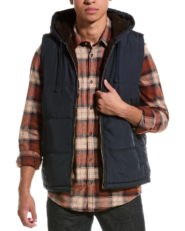 Men's quick-dry field jacket-WEATHERPROOF VINTAGE Sherpa-Lined Hooded Puffer Vest