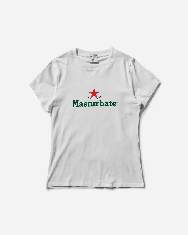 Men's hand-painted t-shirt-Slam Jam Masturbate T-Shirt White