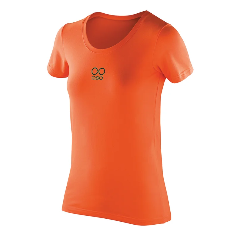 Men's unique design t-shirt-OSO Performance Tee Ladies - Tangerine