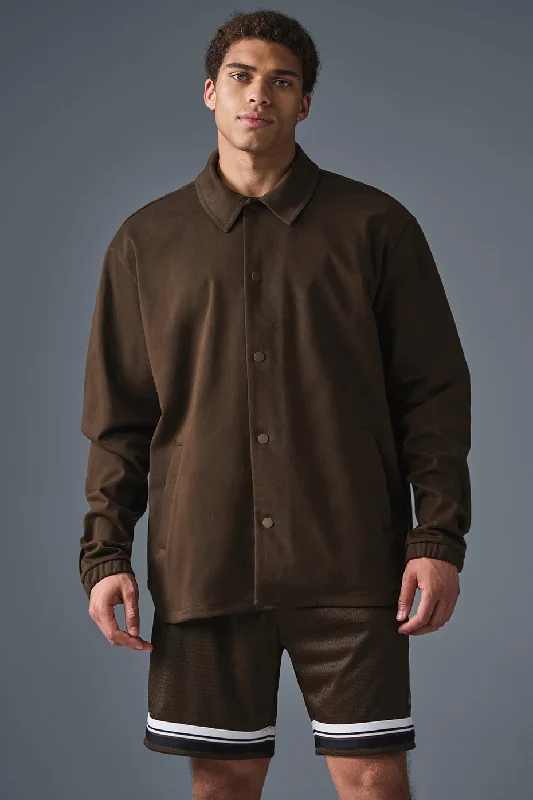 Men's antibacterial bomber jacket-Edition Sueded Jacket - Espresso