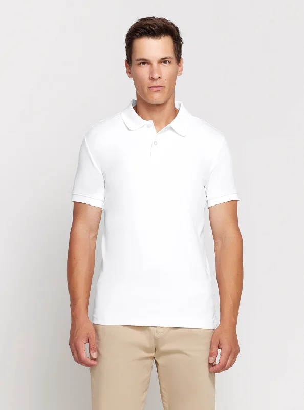 Men's thermoregulating t-shirt-Eco White Nolan Polo T-Shirt