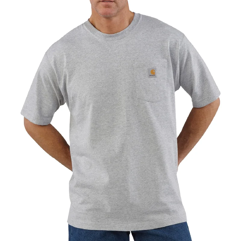 Men's high-performance t-shirt-Carhartt Men's Short Sleeve Pocket T-Shirt_Heather Grey