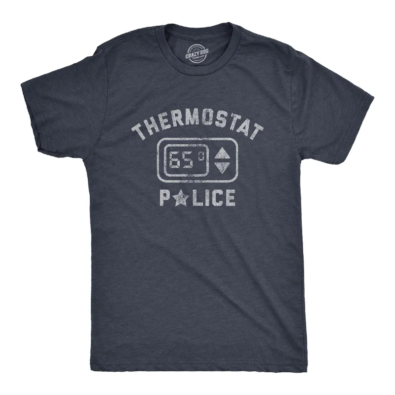 Men's distressed t-shirt-Thermostat Police Men's T Shirt