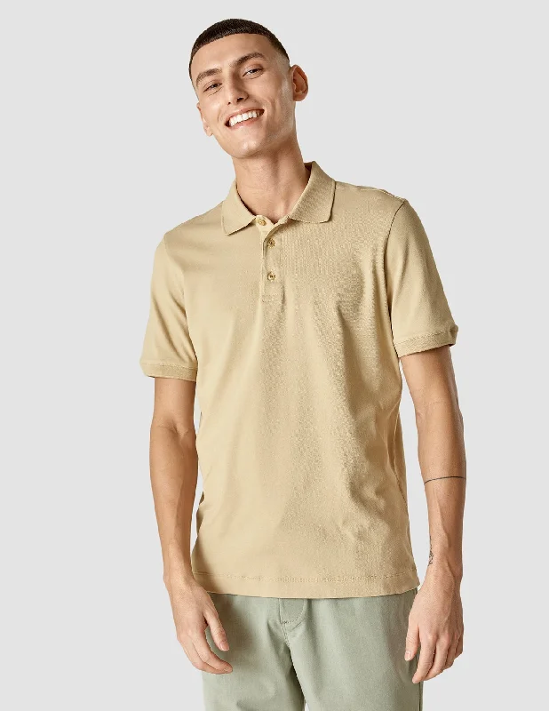 Men's lightweight gym polo shirt-Piquet Polo Shirt Desert