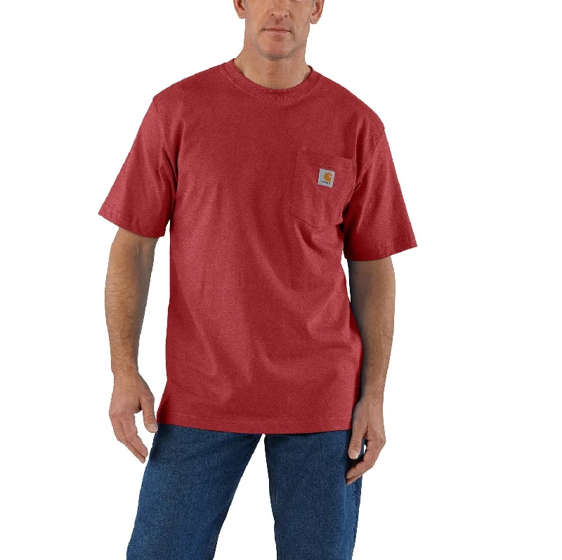 Men's UV-protection t-shirt-Carhartt Men's Short Sleeve Pocket T-Shirt_Crabapple Heather