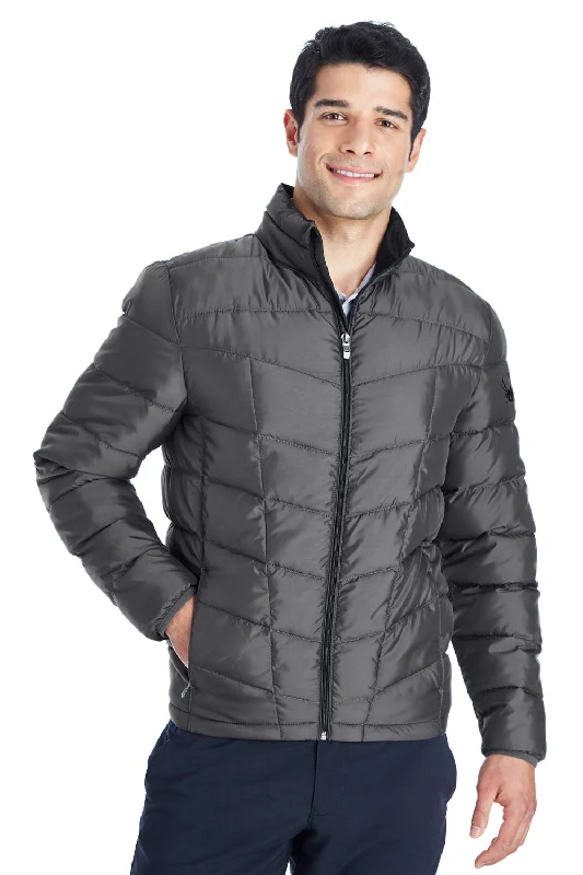 Men's quick-dry raincoat-Spyder Mens Pelmo Puffer Full Zip Jacket - Polar Grey