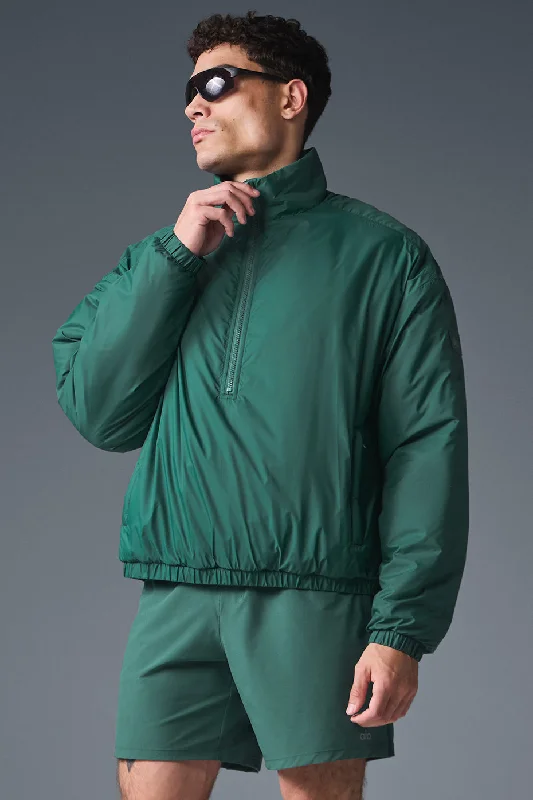 Men's ultra-light field jacket-Latitude Light Weight 1/2 Zip Pullover Jacket - Winter Ivy