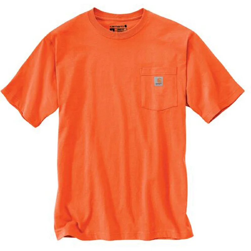 Men's silky-soft t-shirt-Carhartt Men's Short Sleeve Pocket T-Shirt_Brite Orange