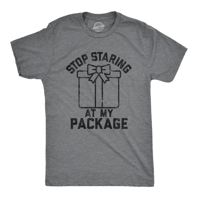 Men's organic cotton t-shirt-Stop Staring At My Package Men's T Shirt