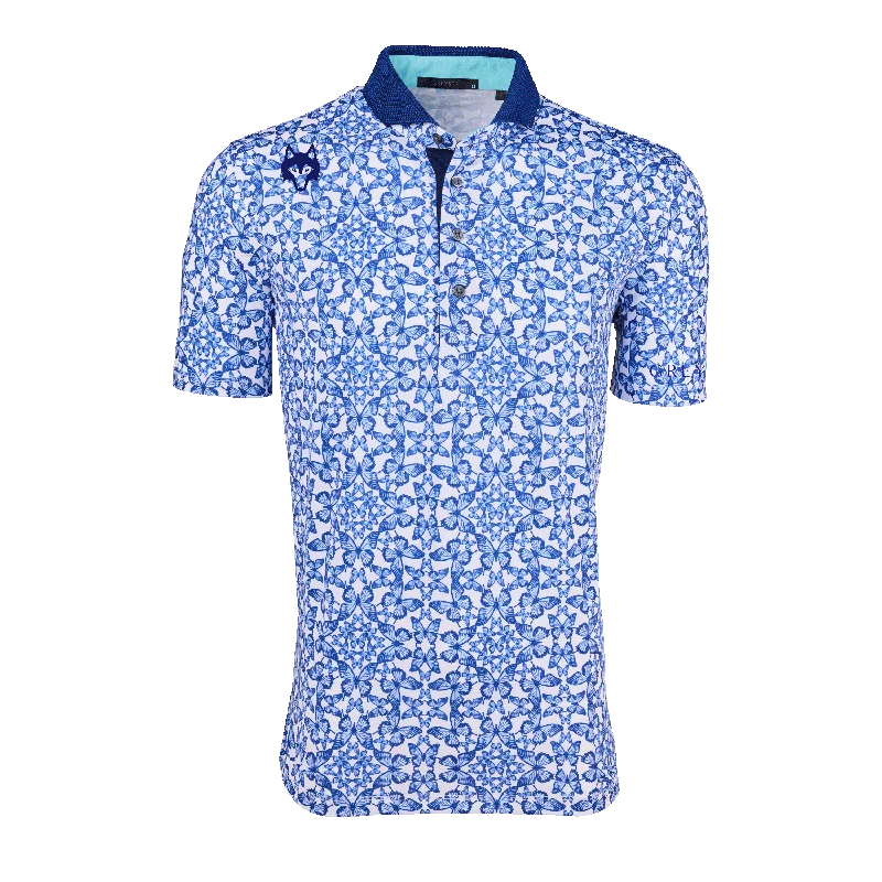 Men's ultra-breathable travel polo shirt-Players Club Blue Migration Polo