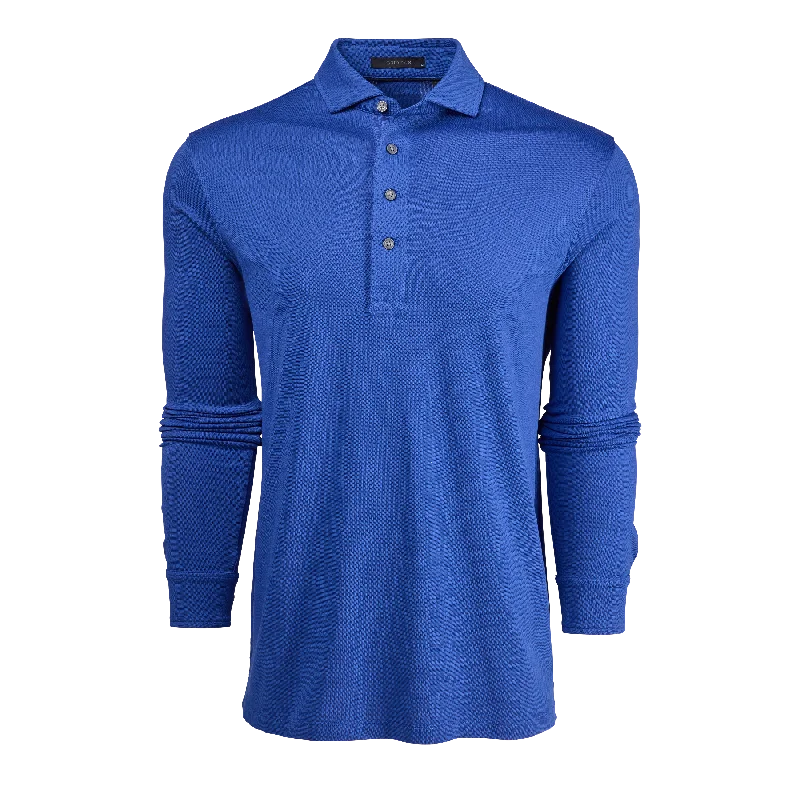 Men's weather-resistant athletic polo shirt-Omaha Long Sleeve polo (Iona)