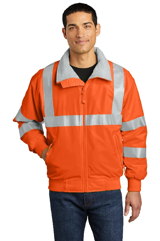 Men's antibacterial raincoat-Port Authority Mens Challenger Wind & Water Resistant Full Zip Jacket - Safety Orange