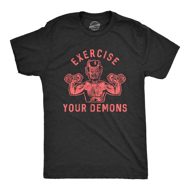 Men's eco-friendly bamboo t-shirt-Exercise Your Demons Men's T Shirt