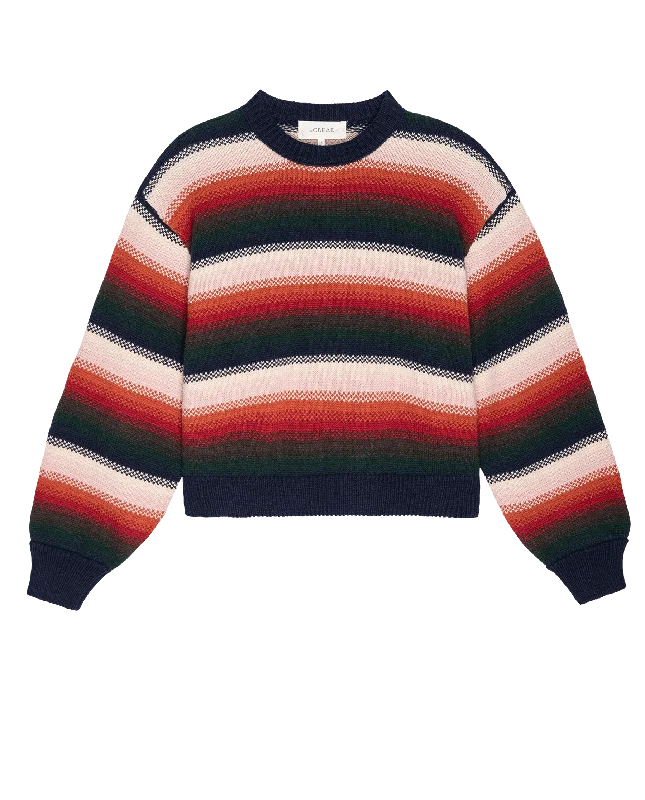 Men's breathable knit-The Bubble Pullover. -- Reflection Stripe