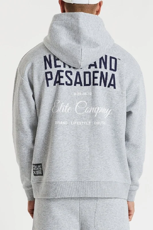 Men's quick-dry hoodie-NENA & PASADENA Mens Tournament Relaxed Hoodie Sweater Grey Marle