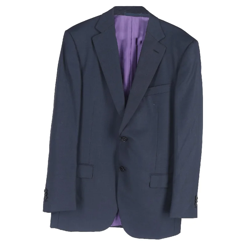 Men's high-performance fleece jacket-Ermenegildo Zegna Single-Breasted Blazer and Trousers Set in Navy Blue Wool