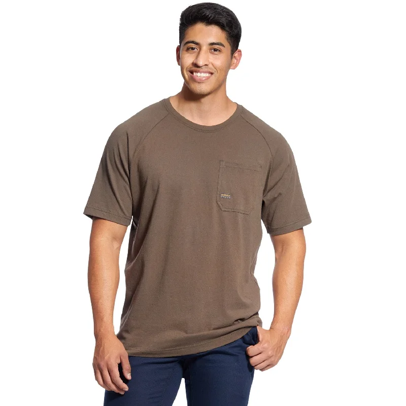 Men's moisture-control t-shirt-Ariat Men's Rebar CottonStrong T-Shirt_Moss