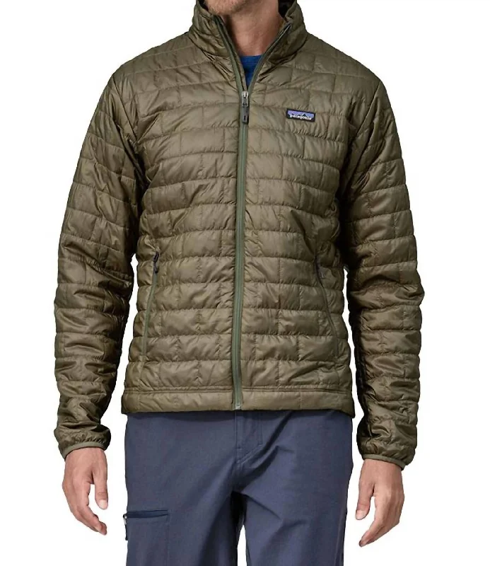 Men's cooling utility jacket-Men's Nano Puff Jacket In Sage Khaki