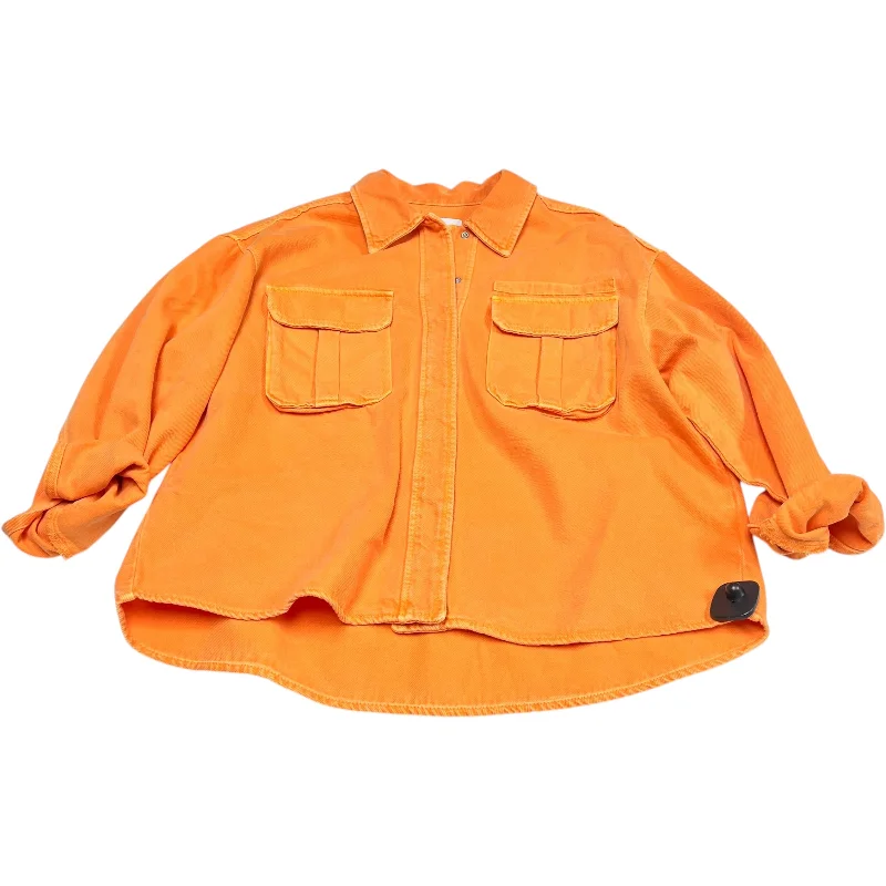 Men's summer utility coat-Jacket Denim By Zara In Orange Denim, Size: Xs