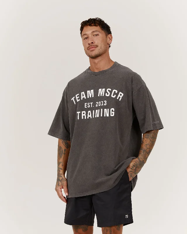 Men's longline t-shirt-TIMELESS TEAM TRAINING TEE - FADED ONYX