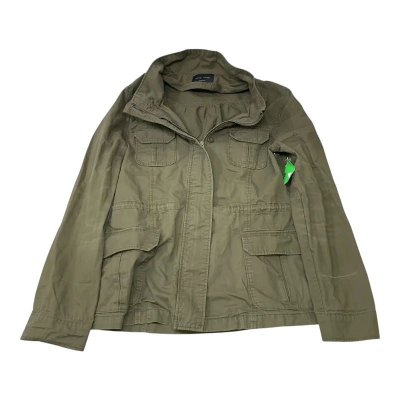 Men's pre-washed fleece-Jacket Utility By Love Tree In Green, Size: M