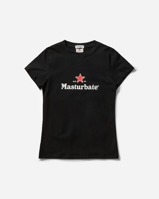 Men's fashion-forward t-shirt-Slam Jam Masturbate T-Shirt Black