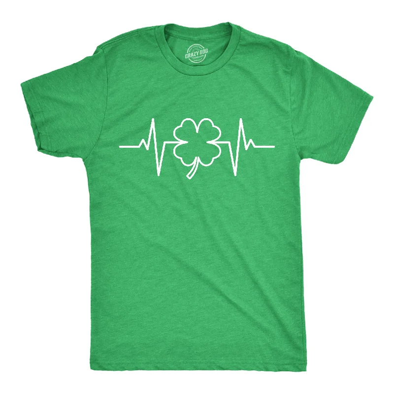 Men's vintage wash t-shirt-St. Patrick's Heart Beat Men's T Shirt