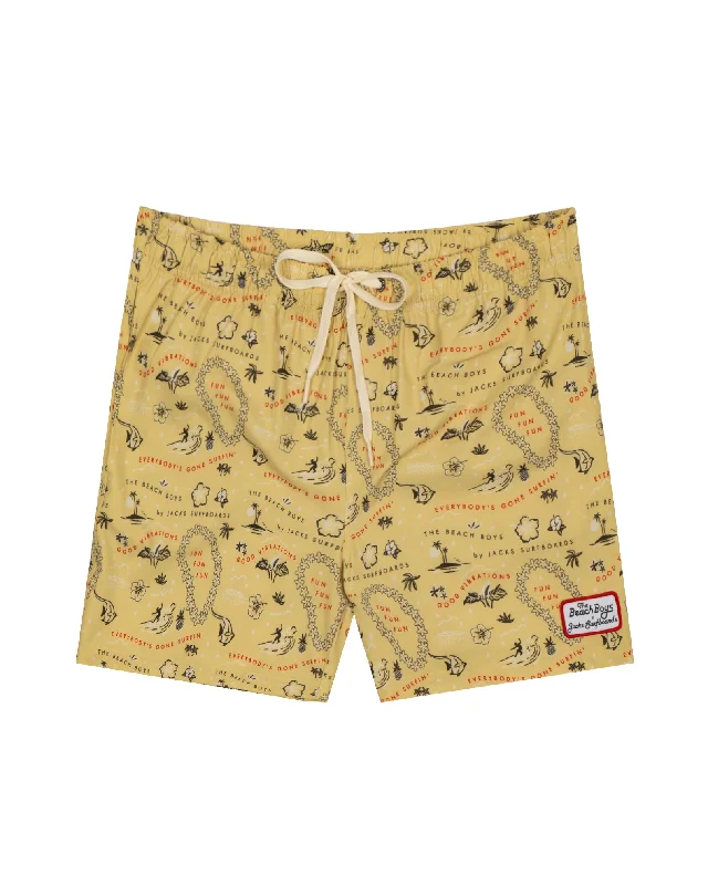 Men's modern beach wear shorts-Beach Boys X Jack's "Aloha Beach Boys" Short